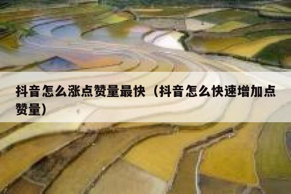 抖音怎么涨点赞量最快（抖音怎么快速增加点赞量） 第1张