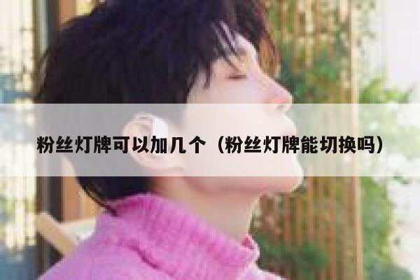粉丝灯牌可以加几个（粉丝灯牌能切换吗） 第1张