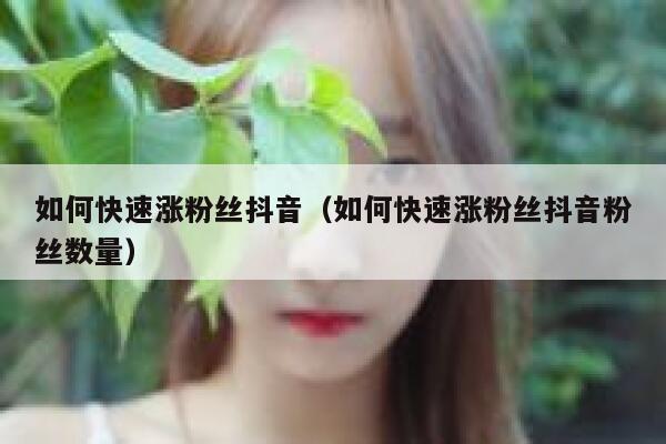如何快速涨粉丝抖音（如何快速涨粉丝抖音粉丝数量） 第1张