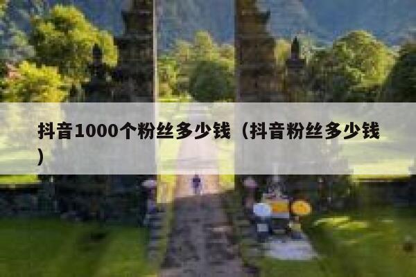 抖音1000个粉丝多少钱（抖音粉丝多少钱） 第1张