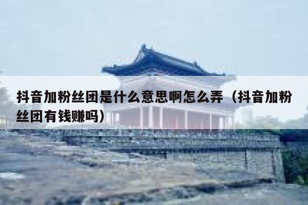 抖音加粉丝团是什么意思啊怎么弄（抖音加粉丝团有钱赚吗） 第1张