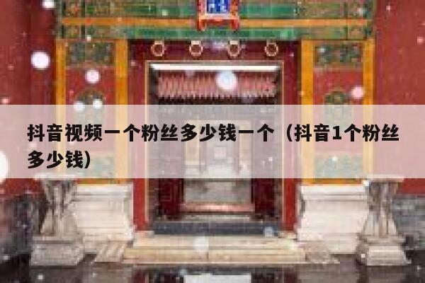 抖音视频一个粉丝多少钱一个（抖音1个粉丝多少钱） 第1张