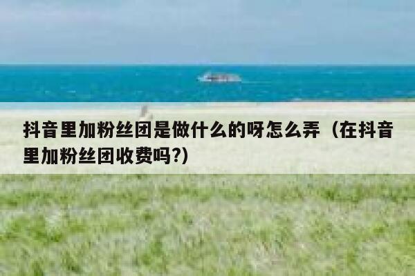 抖音里加粉丝团是做什么的呀怎么弄（在抖音里加粉丝团收费吗?） 第1张