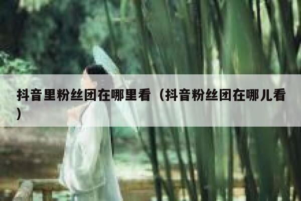 抖音里粉丝团在哪里看（抖音粉丝团在哪儿看） 第1张