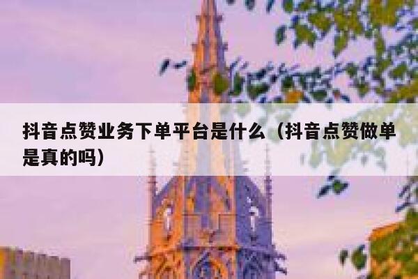 抖音点赞业务下单平台是什么（抖音点赞做单是真的吗） 第1张
