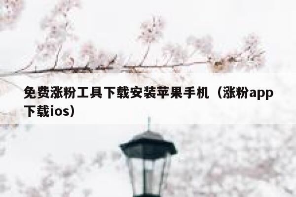 免费涨粉工具下载安装苹果手机（涨粉app下载ios） 第1张