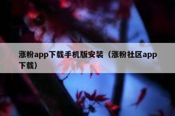 涨粉app下载手机版安装（涨粉社区app下载） 第1张
