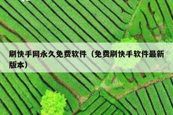刷快手网永久免费软件（免费刷快手软件最新版本） 第1张