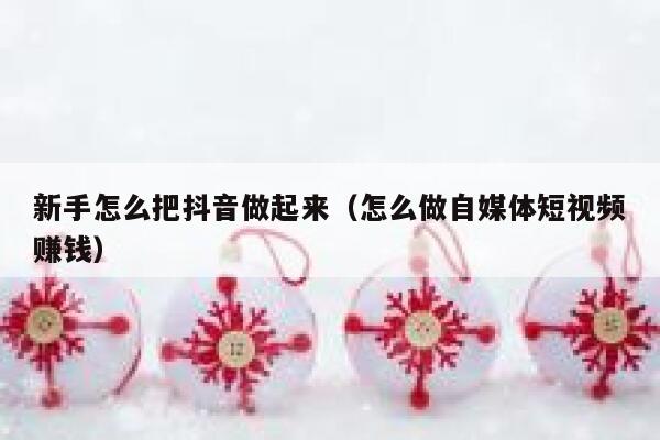 新手怎么把抖音做起来（怎么做自媒体短视频赚钱） 第1张