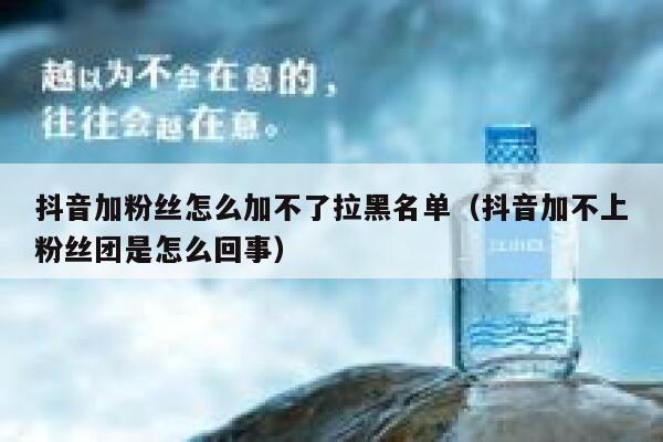 抖音加粉丝怎么加不了拉黑名单（抖音加不上粉丝团是怎么回事） 第1张