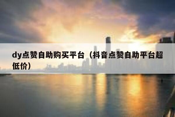 dy点赞自助购买平台（抖音点赞自助平台超低价） 第1张