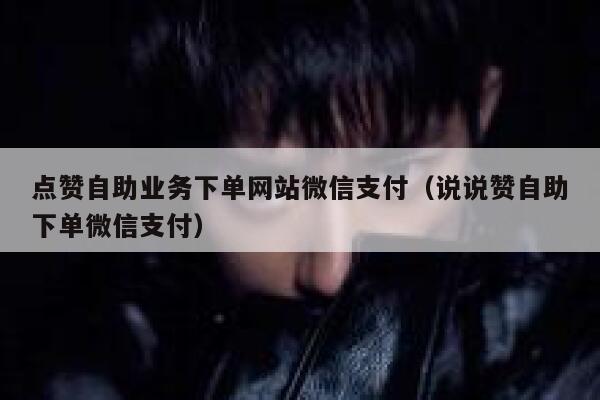 点赞自助业务下单网站微信支付（说说赞自助下单微信支付） 第1张