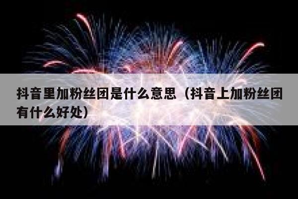 抖音里加粉丝团是什么意思(抖音上加粉丝团有什么好处) 第1张 抖音里加粉丝团是什么意思(抖音上加粉丝团有什么好处) 第1张