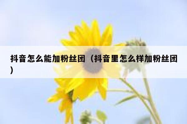 抖音怎么能加粉丝团(抖音里怎么样加粉丝团) 第1张 抖音怎么能加粉丝团(抖音里怎么样加粉丝团) 第1张