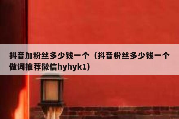 抖音加粉丝多少钱一个（抖音粉丝多少钱一个做词推荐徽信hyhyk1） 第1张
