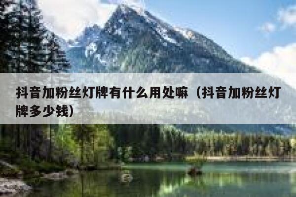 抖音加粉丝灯牌有什么用处嘛（抖音加粉丝灯牌多少钱） 第1张