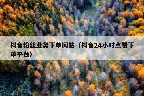 抖音粉丝业务下单网站（抖音24小时点赞下单平台） 第1张
