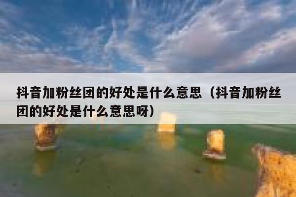 抖音加粉丝团的好处是什么意思（抖音加粉丝团的好处是什么意思呀） 第1张