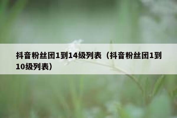 抖音粉丝团1到14级列表(抖音粉丝团1到10级列表) 第1张 抖音粉丝团1到14级列表(抖音粉丝团1到10级列表) 第1张