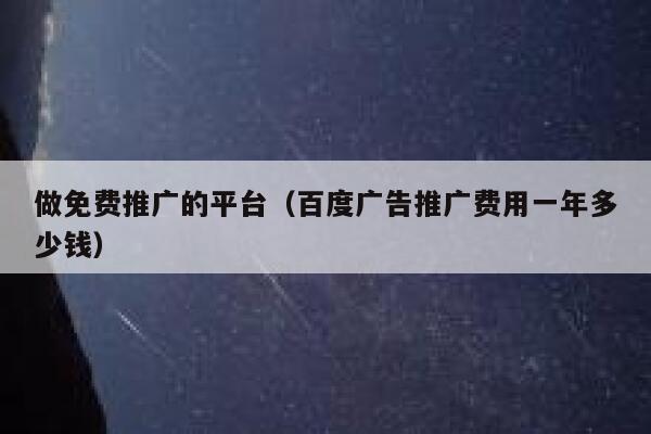 做免费推广的平台（百度广告推广费用一年多少钱） 第1张
