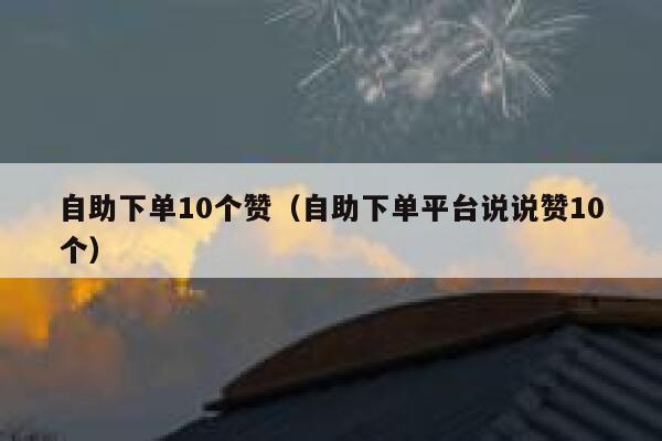 自助下单10个赞(自助下单平台说说赞10个) 第1张 自助下单10个赞(自助下单平台说说赞10个) 第1张