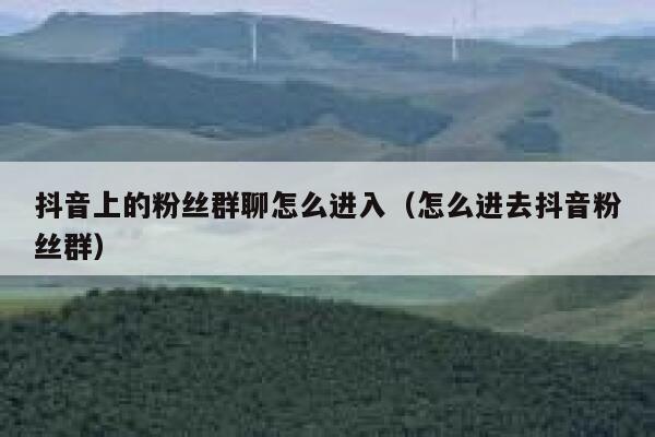 抖音上的粉丝群聊怎么进入(怎么进去抖音粉丝群) 第1张 抖音上的粉丝群聊怎么进入(怎么进去抖音粉丝群) 第1张