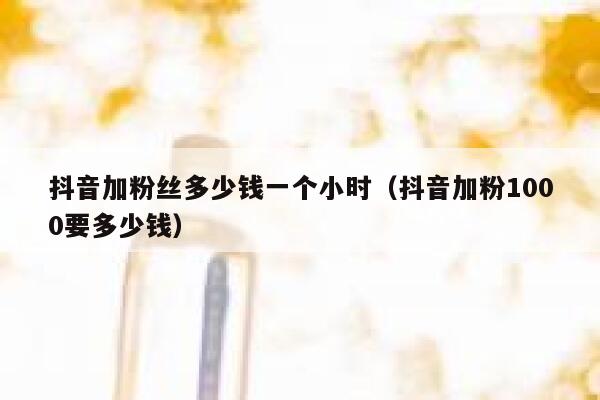 抖音加粉丝多少钱一个小时（抖音加粉1000要多少钱） 第1张