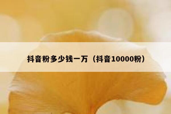 抖音粉多少钱一万(抖音10000粉) 第1张 抖音粉多少钱一万(抖音10000粉) 第1张