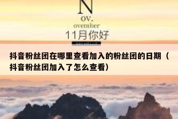 抖音粉丝团在哪里查看加入的粉丝团的日期（抖音粉丝团加入了怎么查看） 第1张