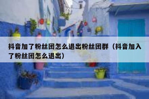 抖音加了粉丝团怎么退出粉丝团群（抖音加入了粉丝团怎么退出） 第1张