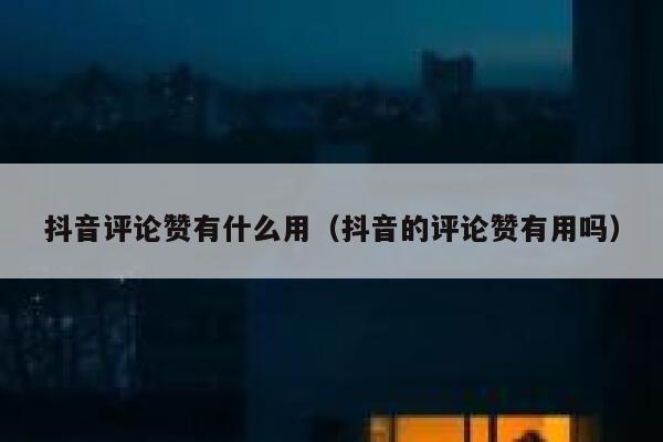 抖音评论赞有什么用（抖音的评论赞有用吗） 第1张