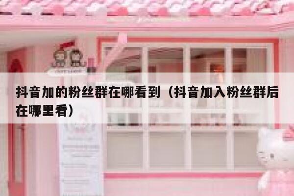 抖音加的粉丝群在哪看到（抖音加入粉丝群后在哪里看） 第1张