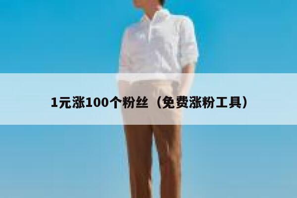 1元涨100个粉丝（免费涨粉工具） 第1张
