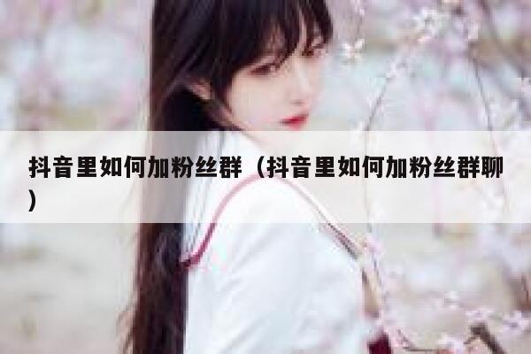 抖音里如何加粉丝群（抖音里如何加粉丝群聊） 第1张
