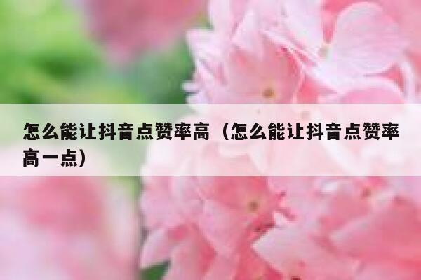 怎么能让抖音点赞率高(怎么能让抖音点赞率高一点) 第1张 怎么能让抖音点赞率高(怎么能让抖音点赞率高一点) 第1张
