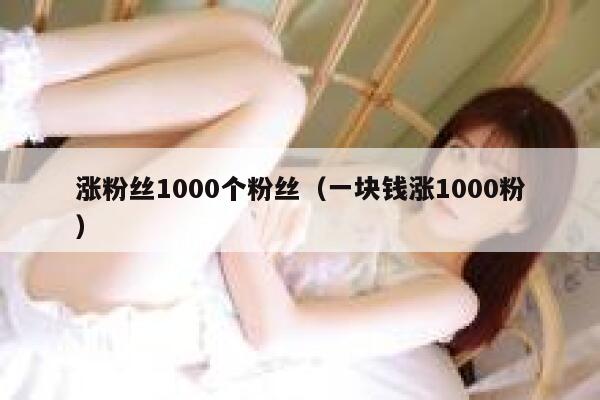 涨粉丝1000个粉丝（一块钱涨1000粉） 第1张
