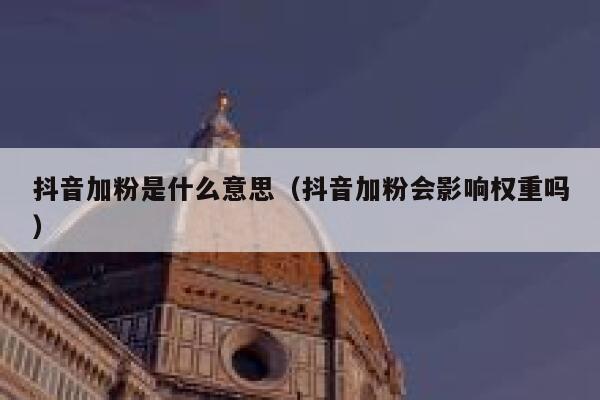 抖音加粉是什么意思（抖音加粉会影响权重吗） 第1张