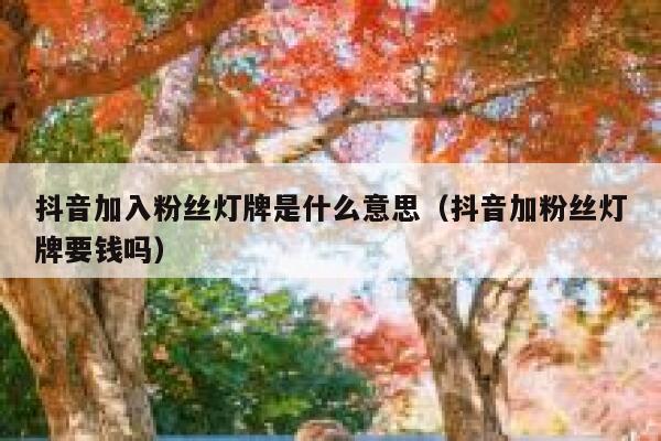 抖音加入粉丝灯牌是什么意思（抖音加粉丝灯牌要钱吗） 第1张