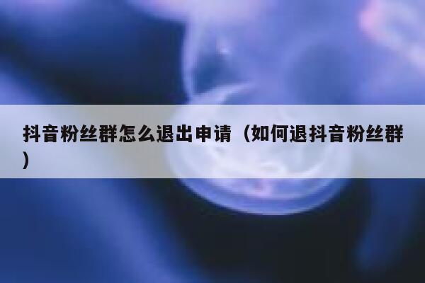 抖音粉丝群怎么退出申请（如何退抖音粉丝群） 第1张