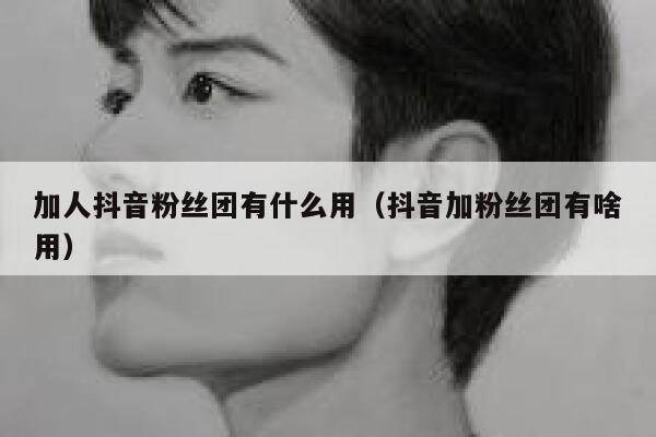 加人抖音粉丝团有什么用（抖音加粉丝团有啥用） 第1张