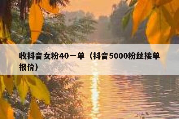 收抖音女粉40一单（抖音5000粉丝接单报价） 第1张