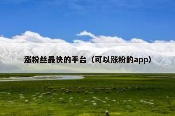 涨粉丝最快的平台（可以涨粉的app） 第1张