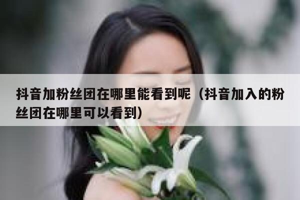 抖音加粉丝团在哪里能看到呢（抖音加入的粉丝团在哪里可以看到） 第1张