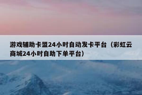 游戏辅助卡盟24小时自动发卡平台（彩虹云商城24小时自助下单平台） 第1张
