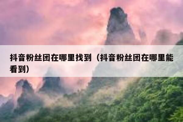 抖音粉丝团在哪里找到（抖音粉丝团在哪里能看到） 第1张