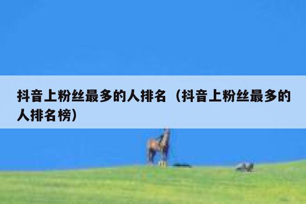 抖音上粉丝最多的人排名（抖音上粉丝最多的人排名榜） 第1张