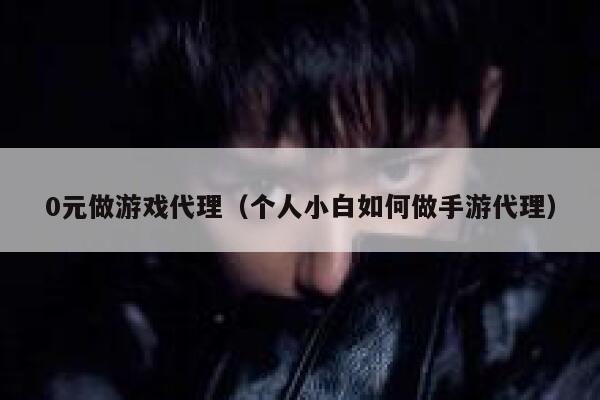 0元做游戏代理（个人小白如何做手游代理） 第1张