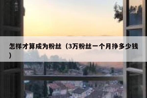 怎样才算成为粉丝（3万粉丝一个月挣多少钱） 第1张