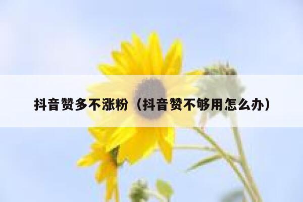 抖音赞多不涨粉（抖音赞不够用怎么办） 第1张