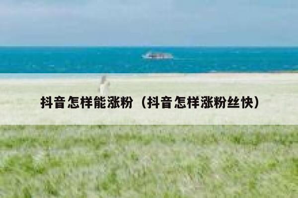 抖音怎样能涨粉（抖音怎样涨粉丝快） 第1张